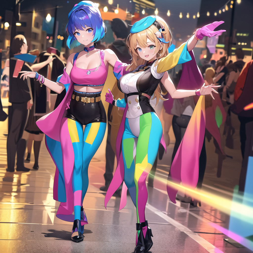 people dancing on colorful street by Free AI Image Generator & Maker - No login required✨ | AIGAZOU