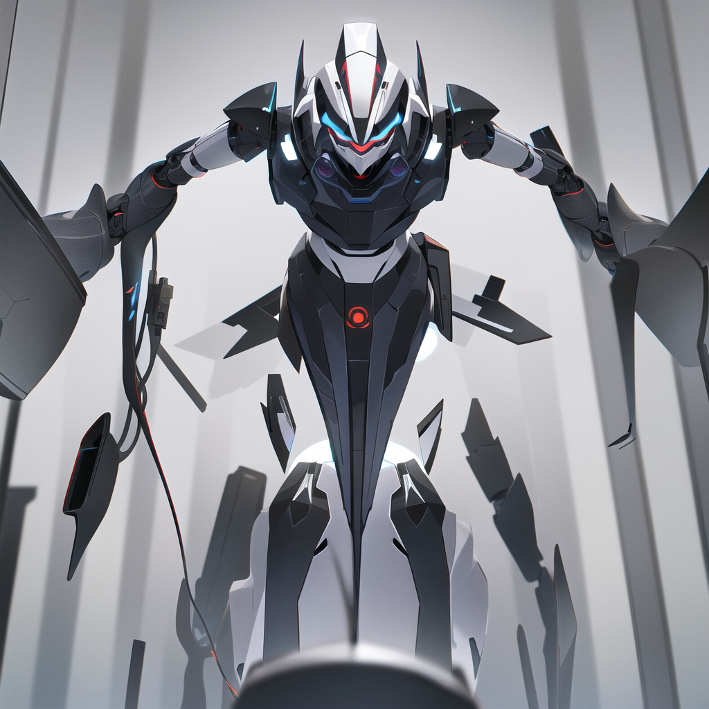 black robot in white room by Free AI Image Generator & Maker - No login required✨ | AIGAZOU