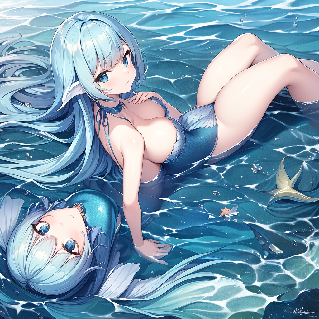 mermaids in the water by Free AI Image Generator & Maker - No login required✨ | AIGAZOU
