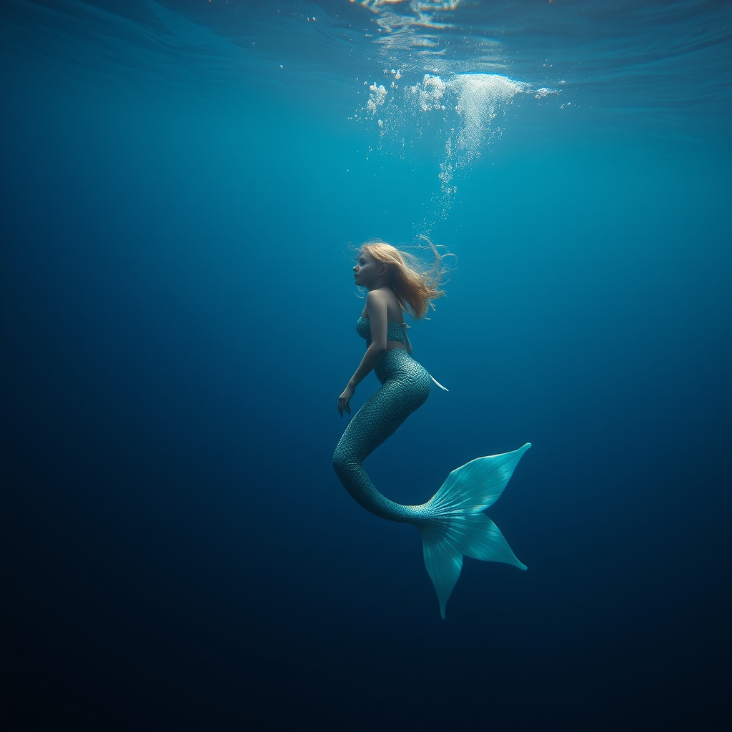girl mermaid underwater side full body by Free AI Image Generator & Maker - No login required✨ | AIGAZOU