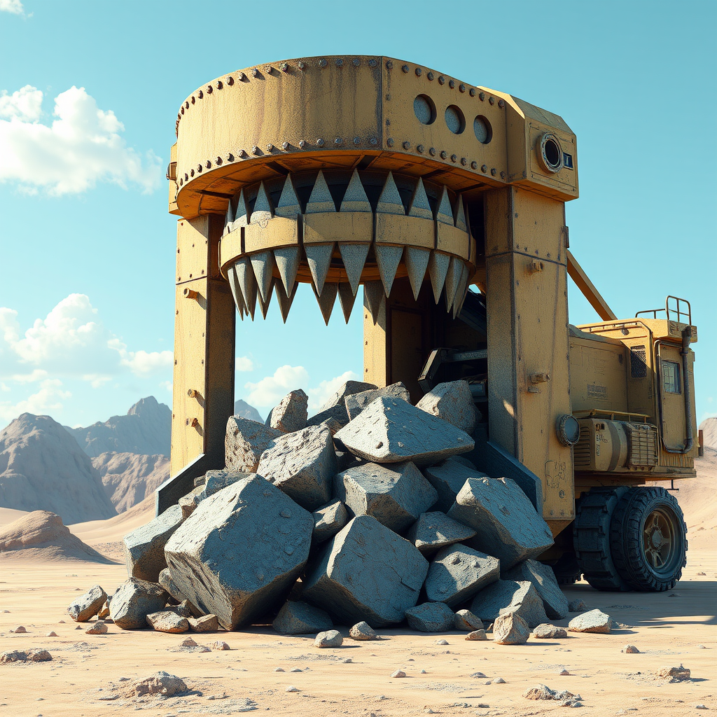 3d machine crushes metal surreal scene by Free AI Image Generator & Maker - No login required✨ | AIGAZOU