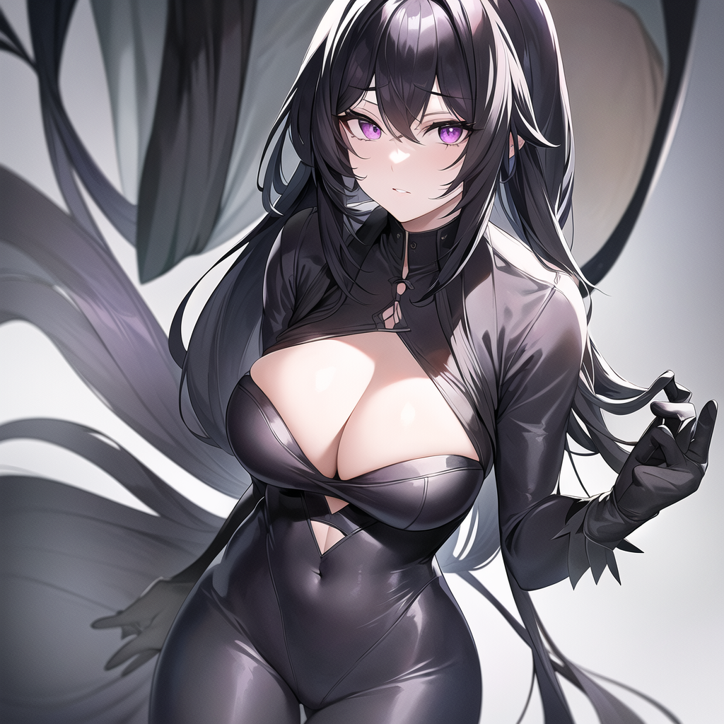 cool dark beauty with long black hair by Free AI Image Generator & Maker - No login required✨ | AIGAZOU