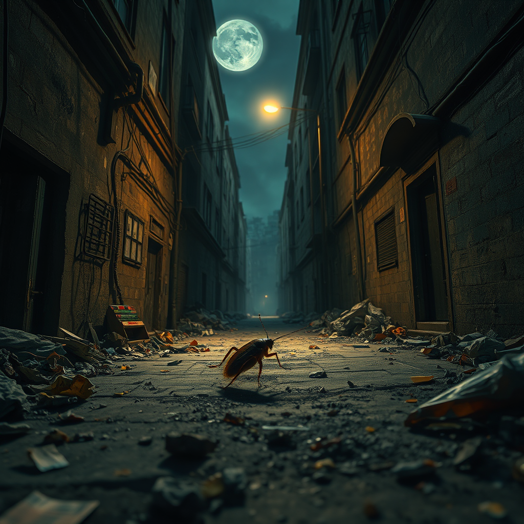 realism cockroach grimy alleyway urban decay by Free AI Image Generator & Maker - No login required✨ | AIGAZOU