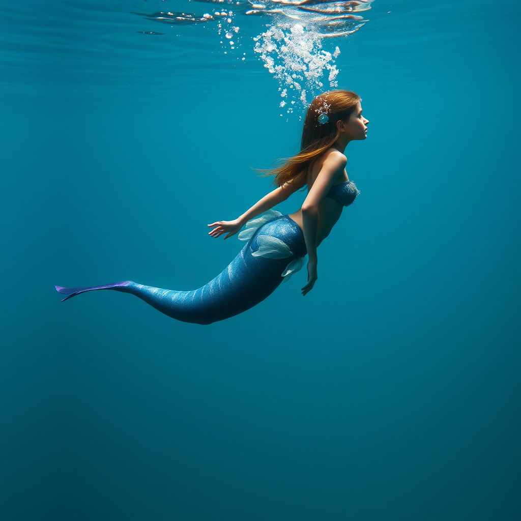 girl mermaid underwater side full body by Free AI Image Generator & Maker - No login required✨ | AIGAZOU