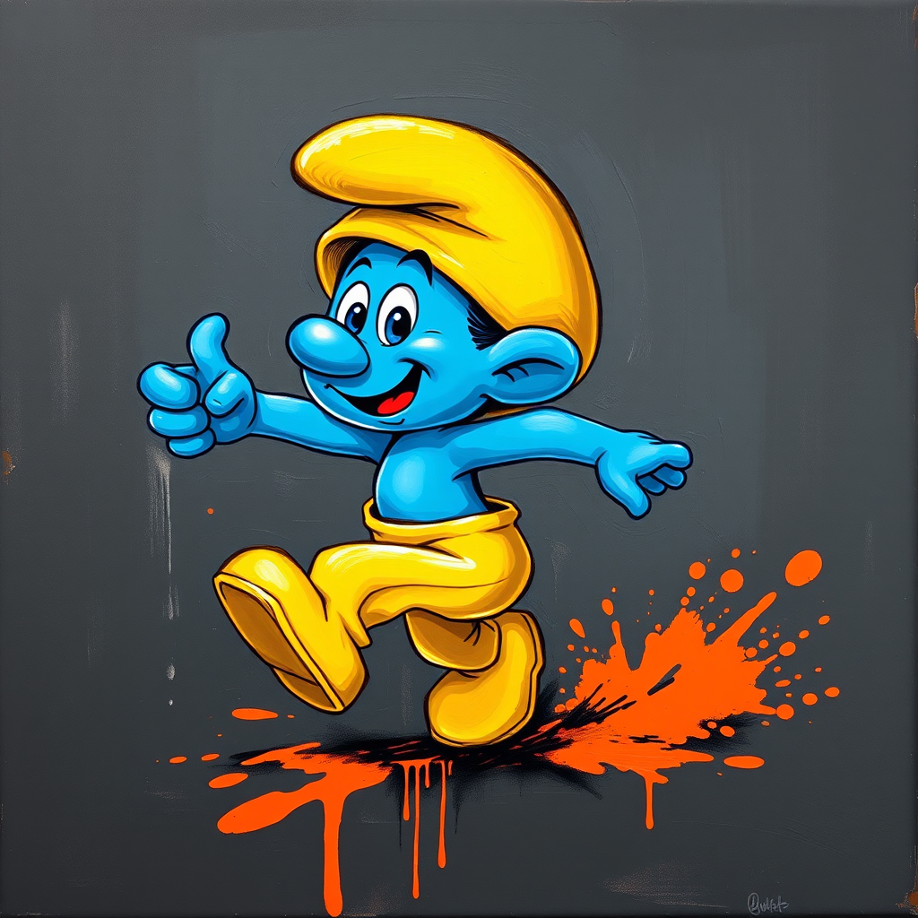 smurf cartoon character painterly style dynamic by Free AI Image Generator & Maker - No login required✨ | AIGAZOU