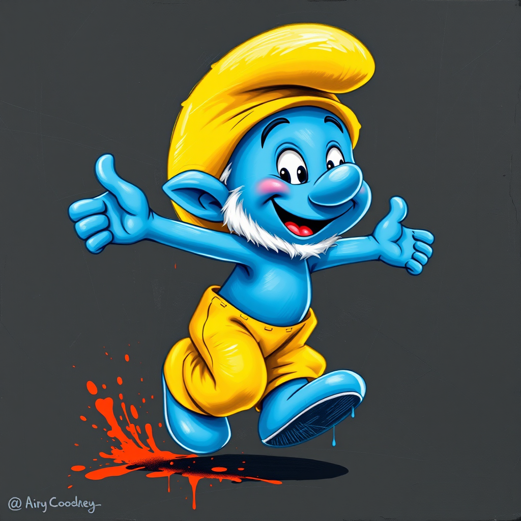 smurf cartoon character painterly style dynamic by Free AI Image Generator & Maker - No login required✨ | AIGAZOU