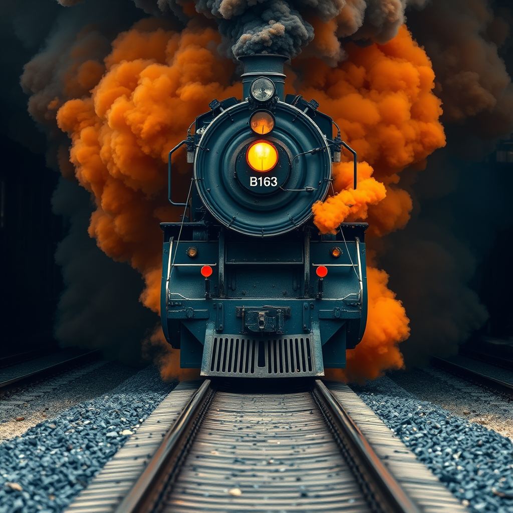 powerful steam locomotive moving forward by Free AI Image Generator & Maker - No login required✨ | AIGAZOU