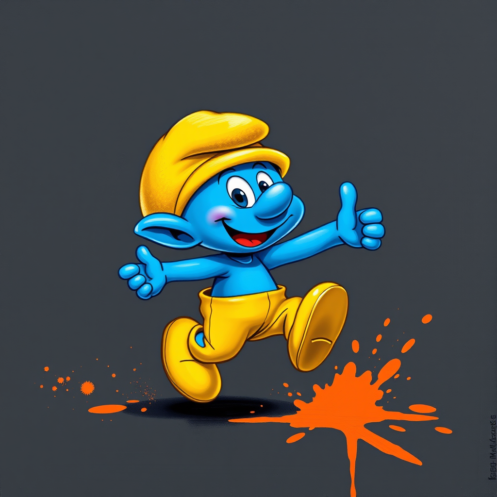 smurf cartoon character painterly style dynamic by Free AI Image Generator & Maker - No login required✨ | AIGAZOU