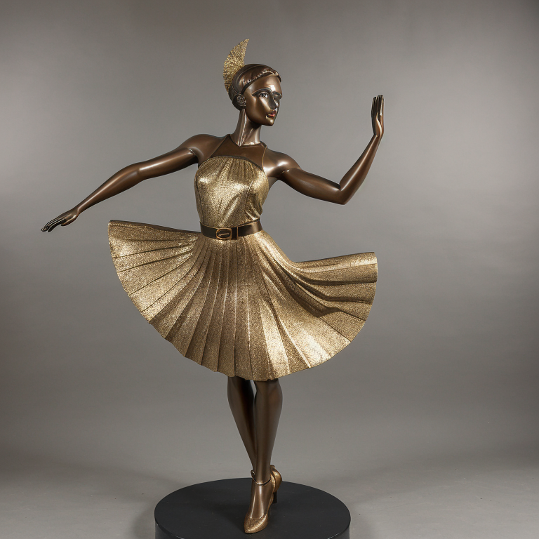bronze sculpture african dancer art deco by Free AI Image Generator & Maker - No login required✨ | AIGAZOU