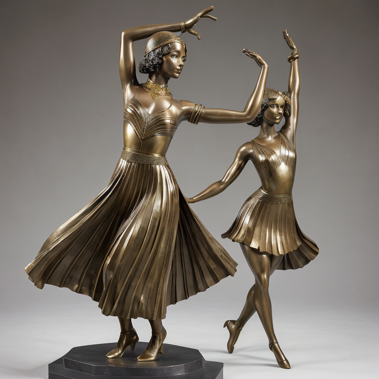 bronze sculpture african dancer art deco by Free AI Image Generator & Maker - No login required✨ | AIGAZOU