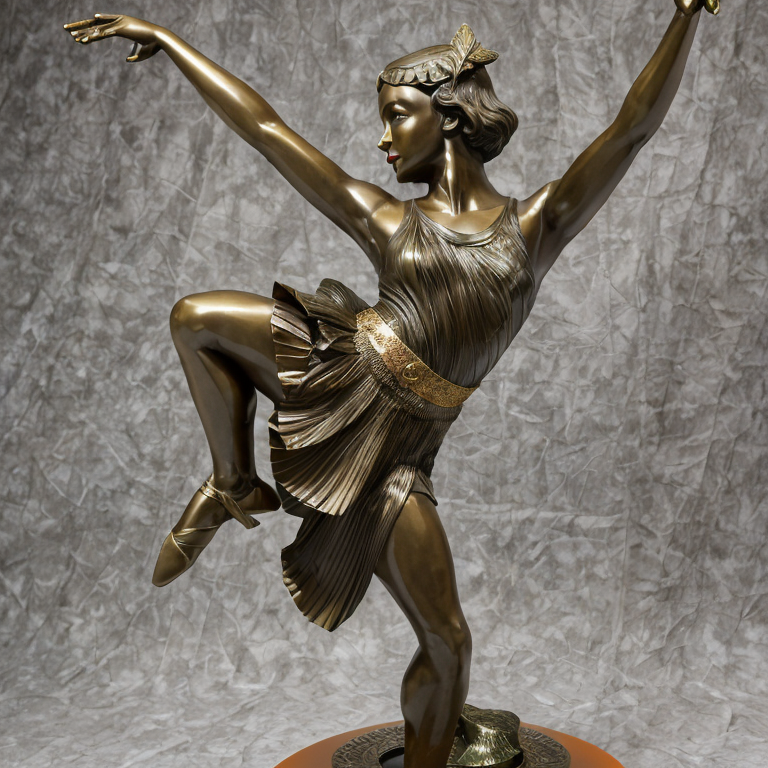 bronze sculpture african dancer art deco by Free AI Image Generator & Maker - No login required✨ | AIGAZOU