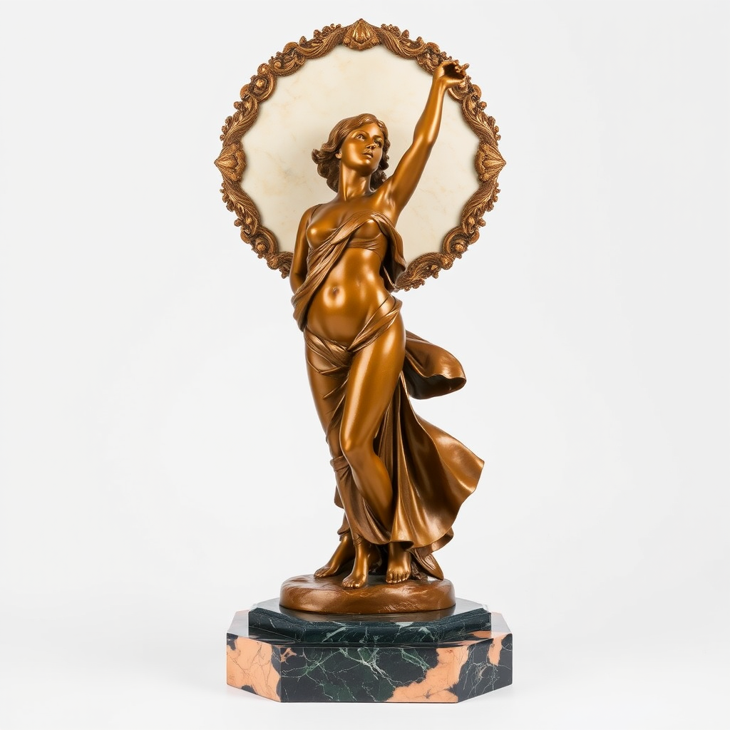 bronze sculpture nude woman art nouveau by Free AI Image Generator & Maker - No login required✨ | AIGAZOU