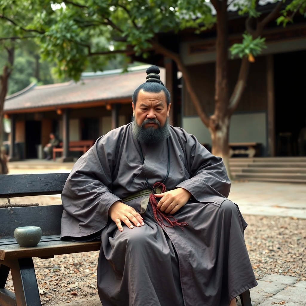 era wei jin northern southern dynasties character nomadic ethnic group location front yard action resting bench by 無料AI画像生成 aiイラスト - ログイン不要の画像作成サイト | AIGAZOU