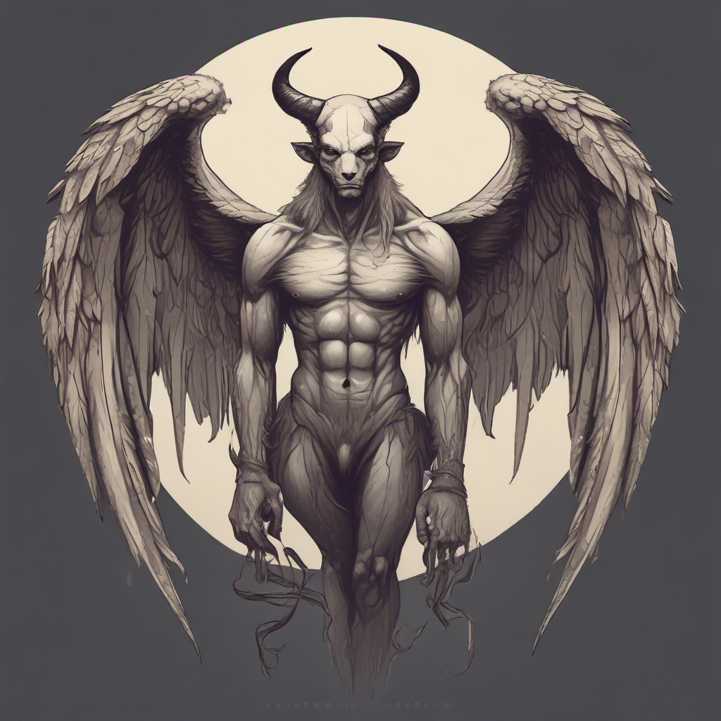 devil angel horned halo hairless human faced by Générateur d'images par IA gratuit - Aucune connexion nécessaire✨ | AIGAZOU