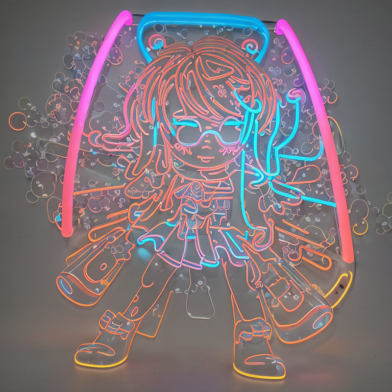 3dcg art neon soap bubbles silhouettes by Free AI Image Generator & Maker - No login required✨ | AIGAZOU