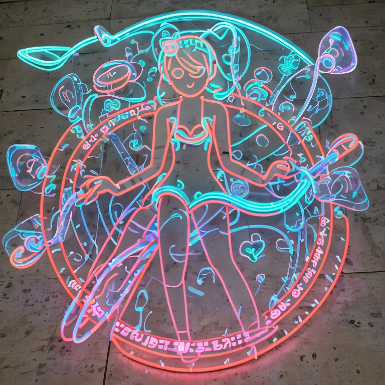 3dcg art neon tube soap bubbles by Free AI Image Generator & Maker - No login required✨ | AIGAZOU