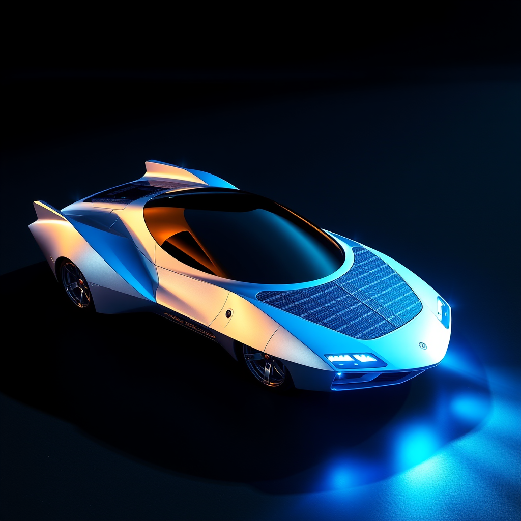 futuristic blue solar spaceship car space by Free AI Image Generator & Maker - No login required✨ | AIGAZOU