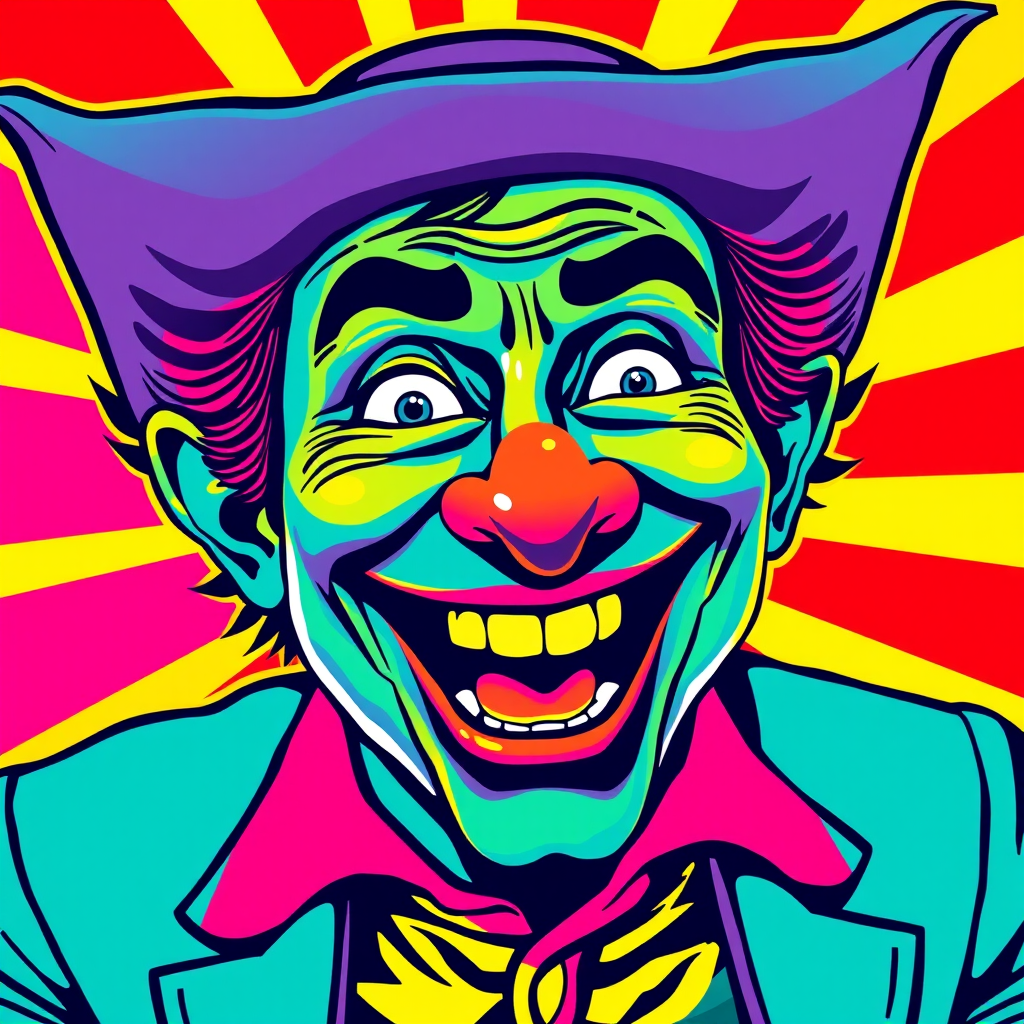 pop art joyful fool vibrant neon by Free AI Image Generator & Maker - No login required✨ | AIGAZOU