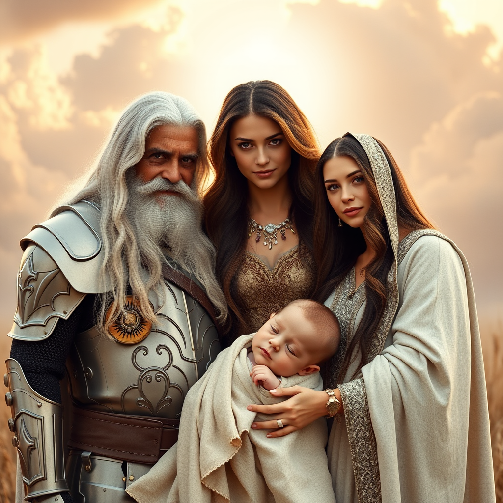 divine family in armor serene heavenly setting by Free AI Image Generator & Maker - No login required✨ | AIGAZOU