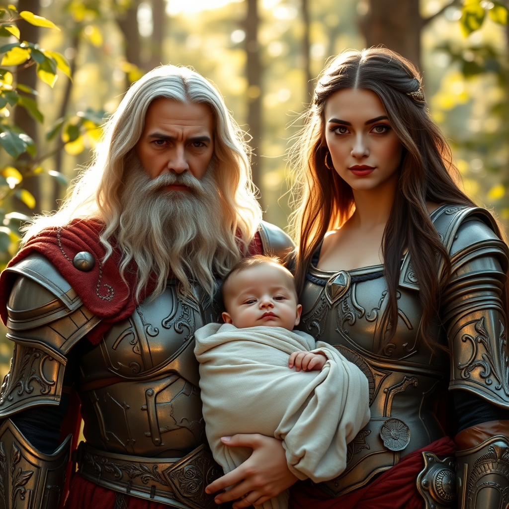 divine family in armor renaissance influence tranquil forest by Free AI Image Generator & Maker - No login required✨ | AIGAZOU