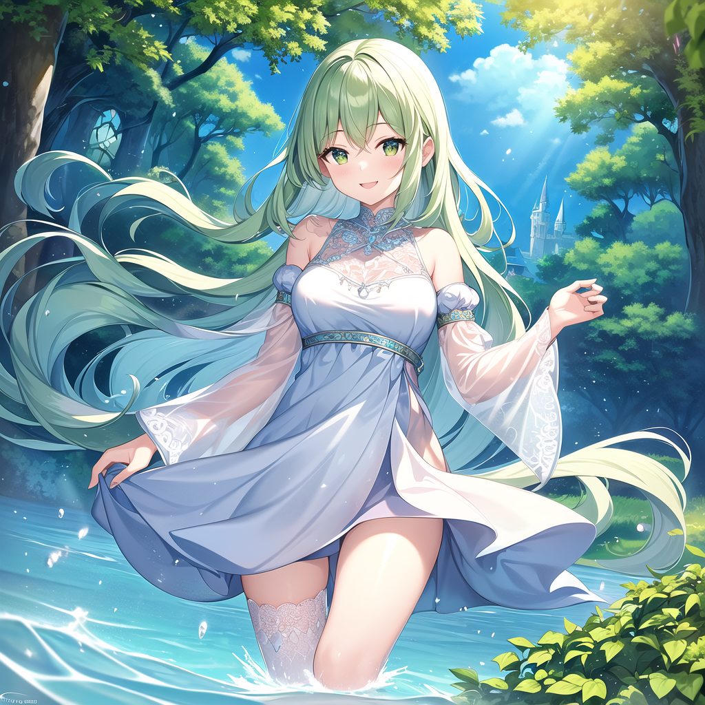 fantasy illustration young girl joyful smile by Free AI Image Generator & Maker - No login required✨ | AIGAZOU