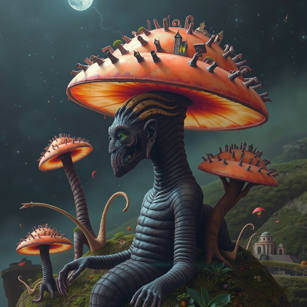 surrealism salvador dali floating mountains mythical creatures by Free AI Image Generator & Maker - No login required✨ | AIGAZOU