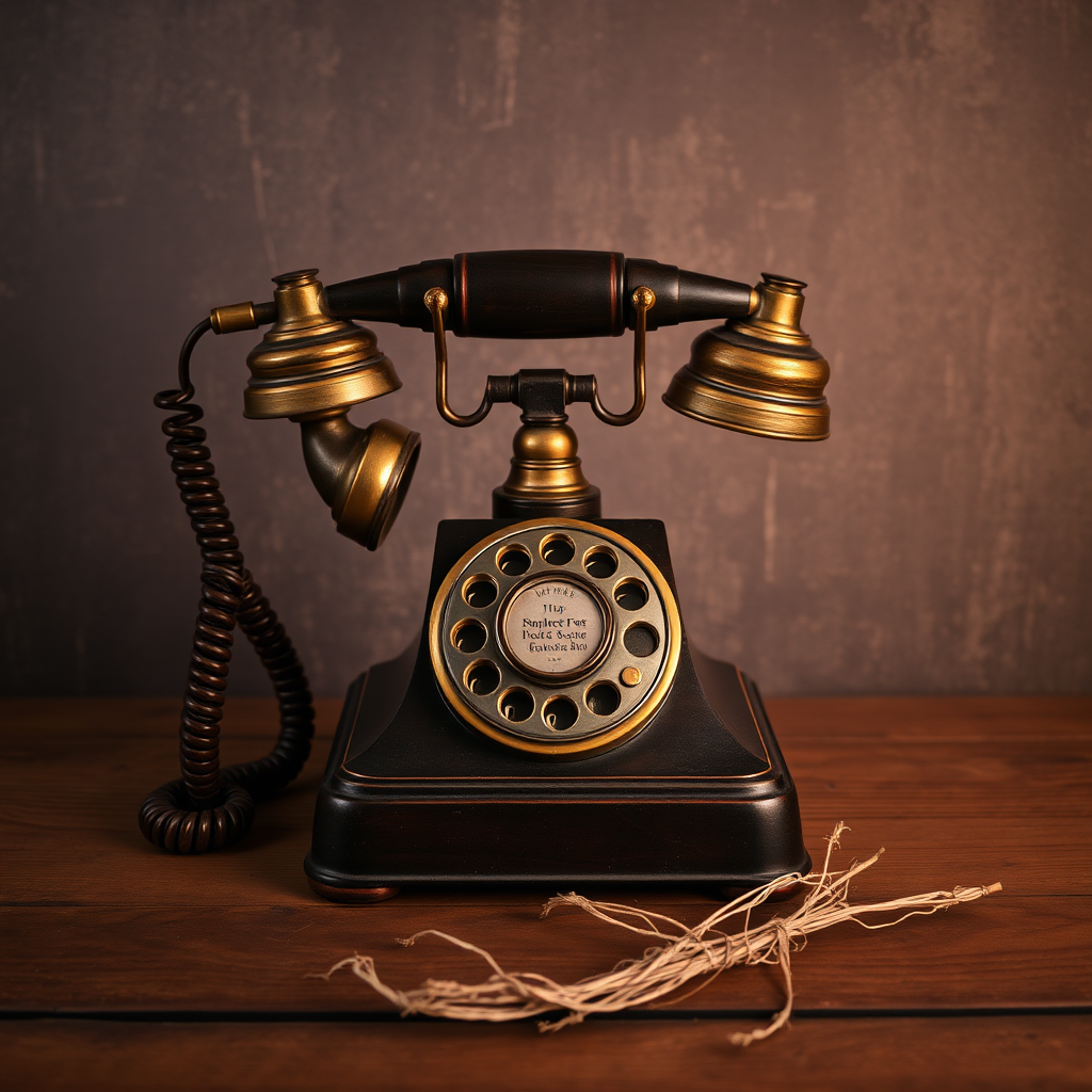 antique rotary phone on wooden surface by Free AI Image Generator & Maker - No login required✨ | AIGAZOU