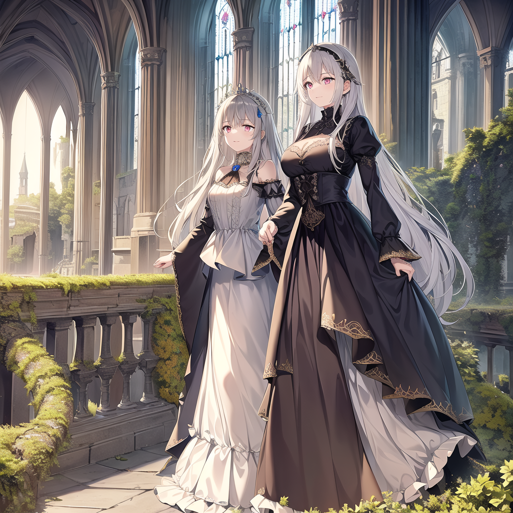 gothic fantasy girl cat castle enchantment by Free AI Image Generator & Maker - No login required✨ | AIGAZOU