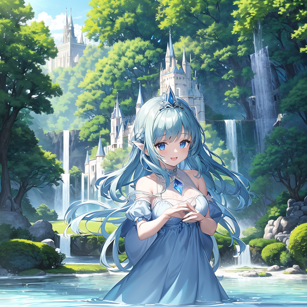 gothic young girl brother splashing water by Free AI Image Generator & Maker - No login required✨ | AIGAZOU