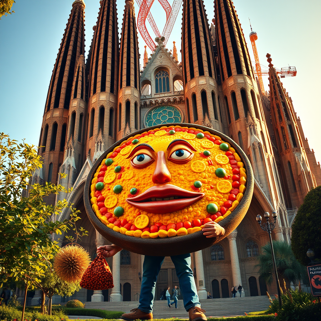 surreal giant paella sagrada familia vibrant colors by Free AI Image Generator & Maker - No login required✨ | AIGAZOU
