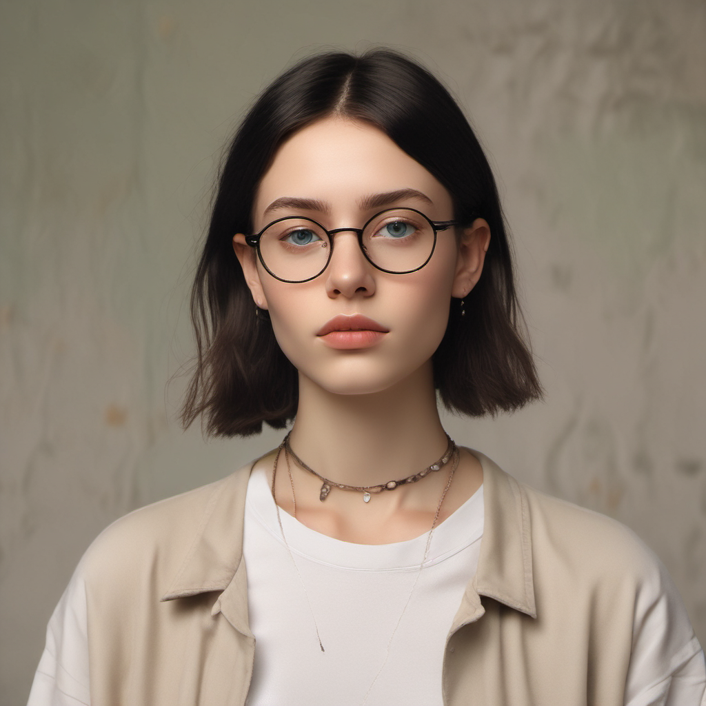 young person with dark bob and piercings by 無料AI画像生成 aiイラスト - ログイン不要の画像作成サイト | AIGAZOU