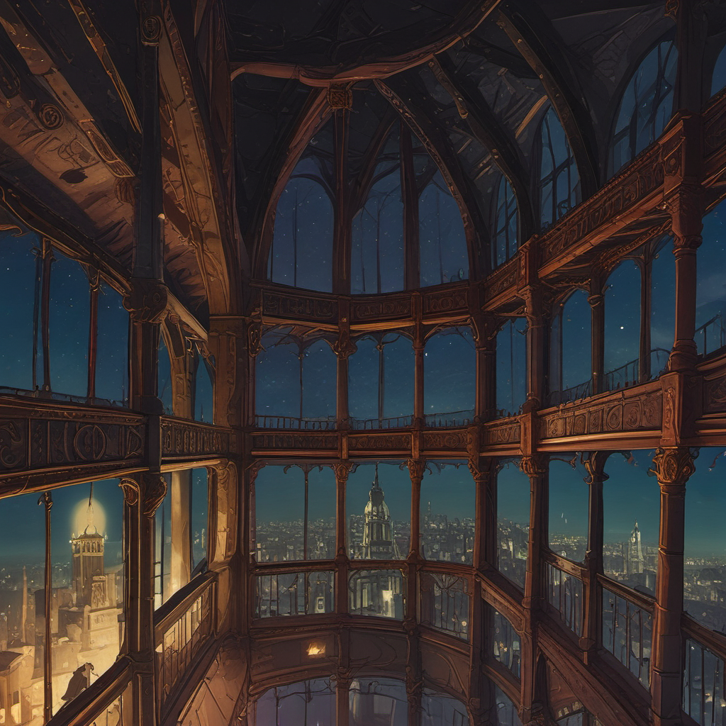top floor night tower by Free AI Image Generator & Maker - No login required✨ | AIGAZOU