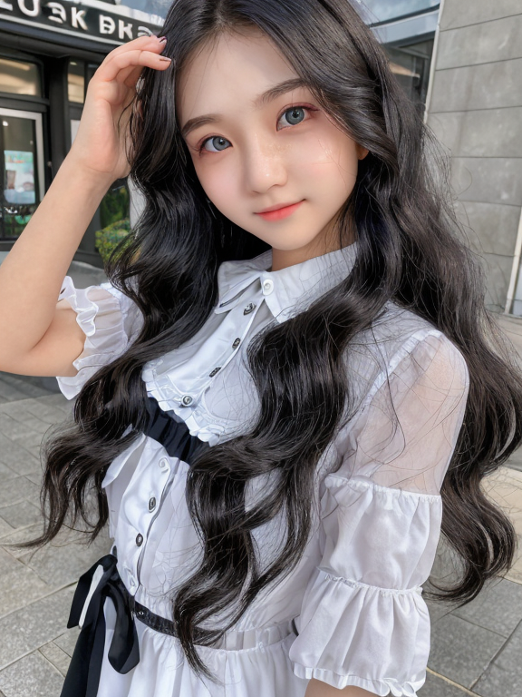 3dcg girl model waves hands wears dress by Free AI Image Generator & Maker - No login required✨ | AIGAZOU