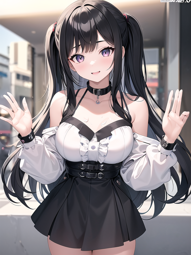 3dcg girl model waves hands black hair by Free AI Image Generator & Maker - No login required✨ | AIGAZOU