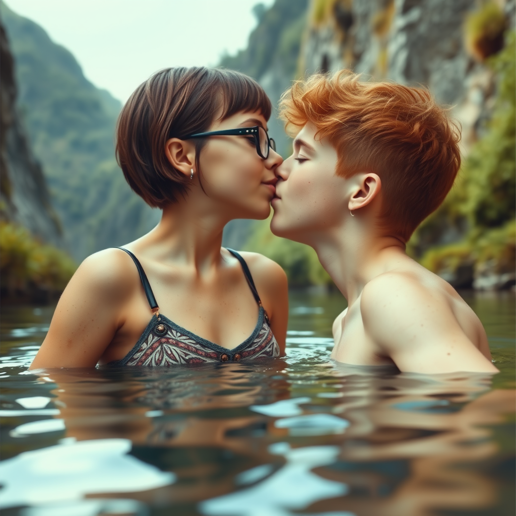 14 year old girl 16 year old boy kiss by Free AI Image Generator & Maker - No login required✨ | AIGAZOU