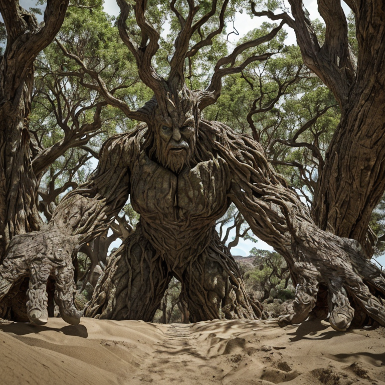 tree man desert dramatic sky surreal by Free AI Image Generator & Maker - No login required✨ | AIGAZOU