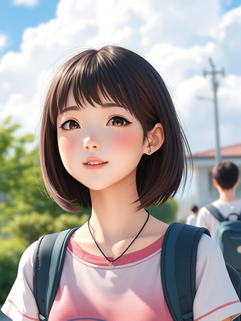 japanese boyish junior high student summer by Free AI Image Generator & Maker - No login required✨ | AIGAZOU