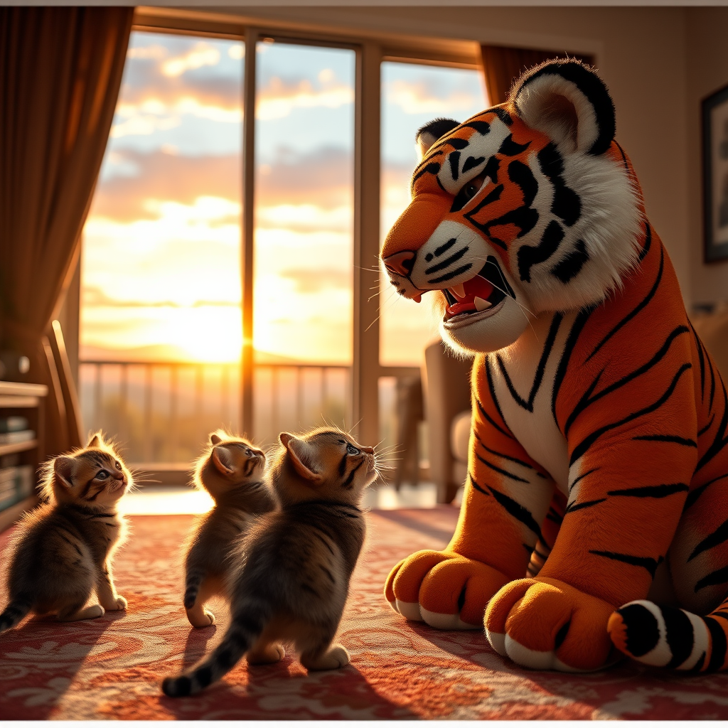 hollywood movie sunset kittens toy tiger by Free AI Image Generator & Maker - No login required✨ | AIGAZOU