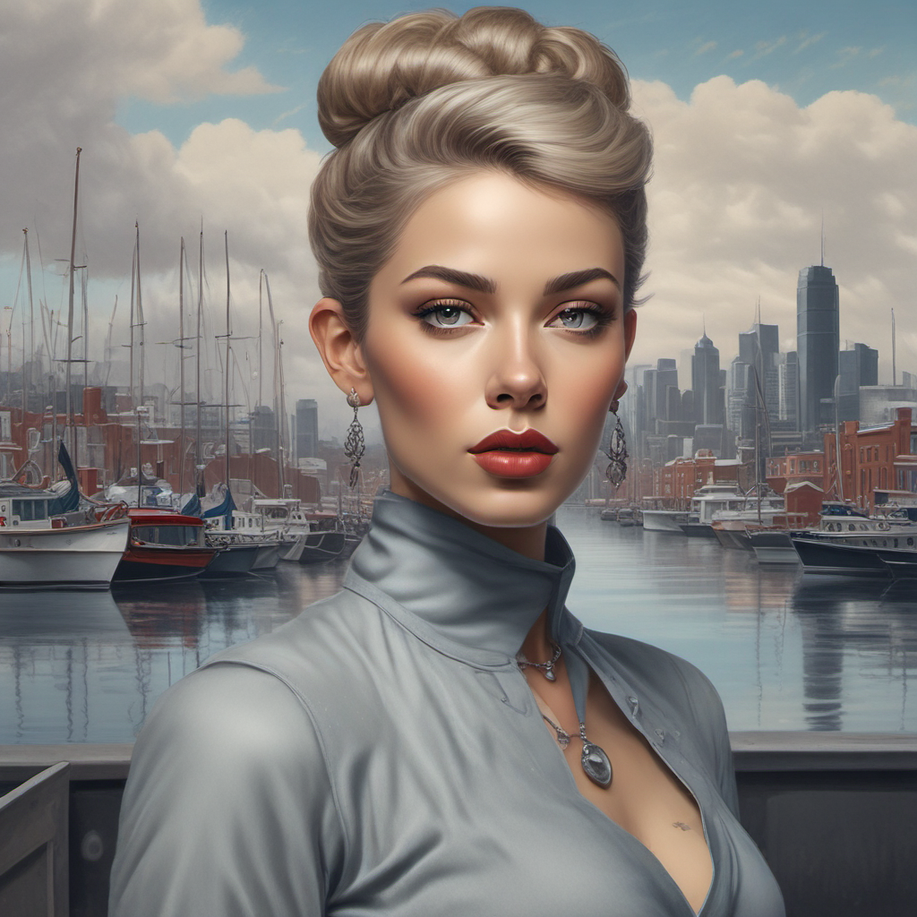 young woman in blue sweater black corset by Free AI Image Generator & Maker - No login required✨ | AIGAZOU