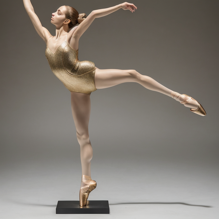 bronze ballerina statue graceful pose by Free AI Image Generator & Maker - No login required✨ | AIGAZOU