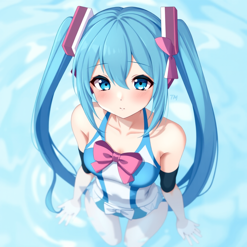 hatsune miku blue hair swimsuit by Free AI Image Generator & Maker - No login required✨ | AIGAZOU