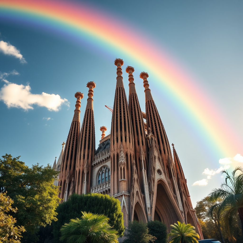 photorealistic sagrada familia rainbow gothic architecture by Free AI Image Generator & Maker - No login required✨ | AIGAZOU