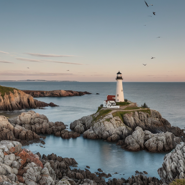 picturesque harbor scene with boats lighthouse by Free AI Image Generator & Maker - No login required✨ | AIGAZOU
