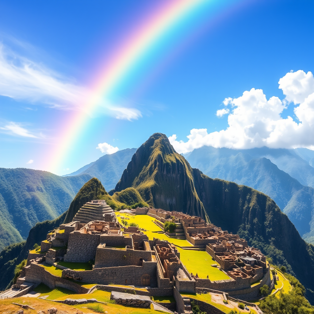 photorealistic vibrant rainbow machu picchu by Free AI Image Generator & Maker - No login required✨ | AIGAZOU