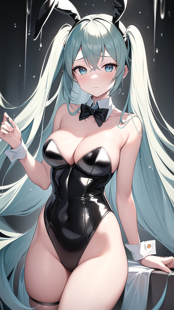 hatsune miku elegant wet bunny girl by Free AI Image Generator & Maker - No login required✨ | AIGAZOU
