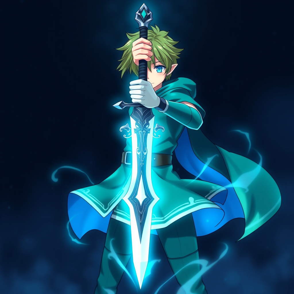 a link with kiritos elucidator sword by Free AI Image Generator & Maker - No login required✨ | AIGAZOU