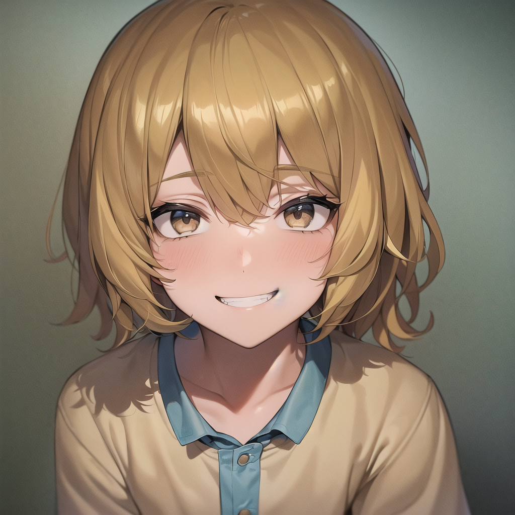 a 11 year old boy blond hair smiling shyly by Free AI Image Generator & Maker - No login required✨ | AIGAZOU