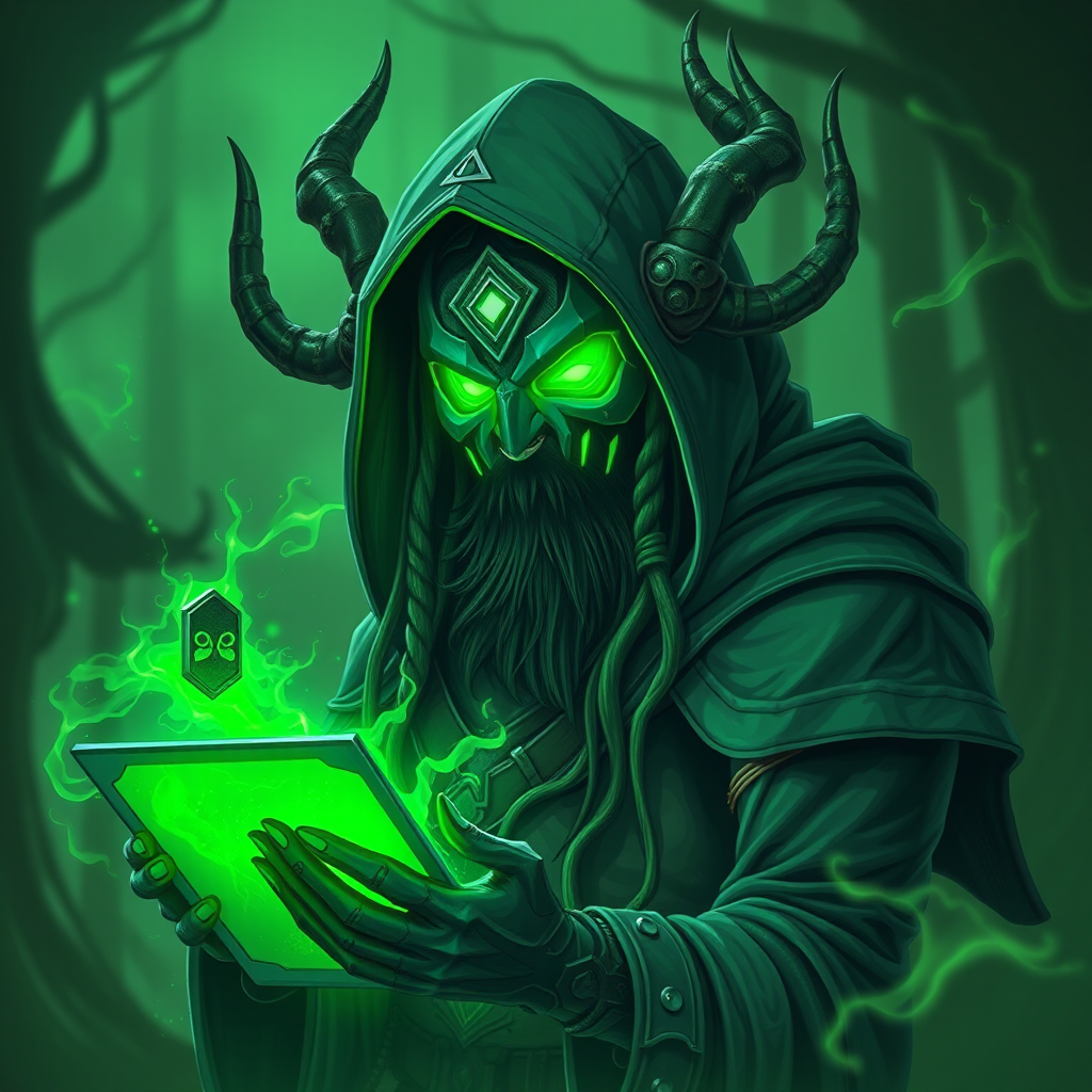 cyber druid about cvx gaming green by Free AI Image Generator & Maker - No login required✨ | AIGAZOU