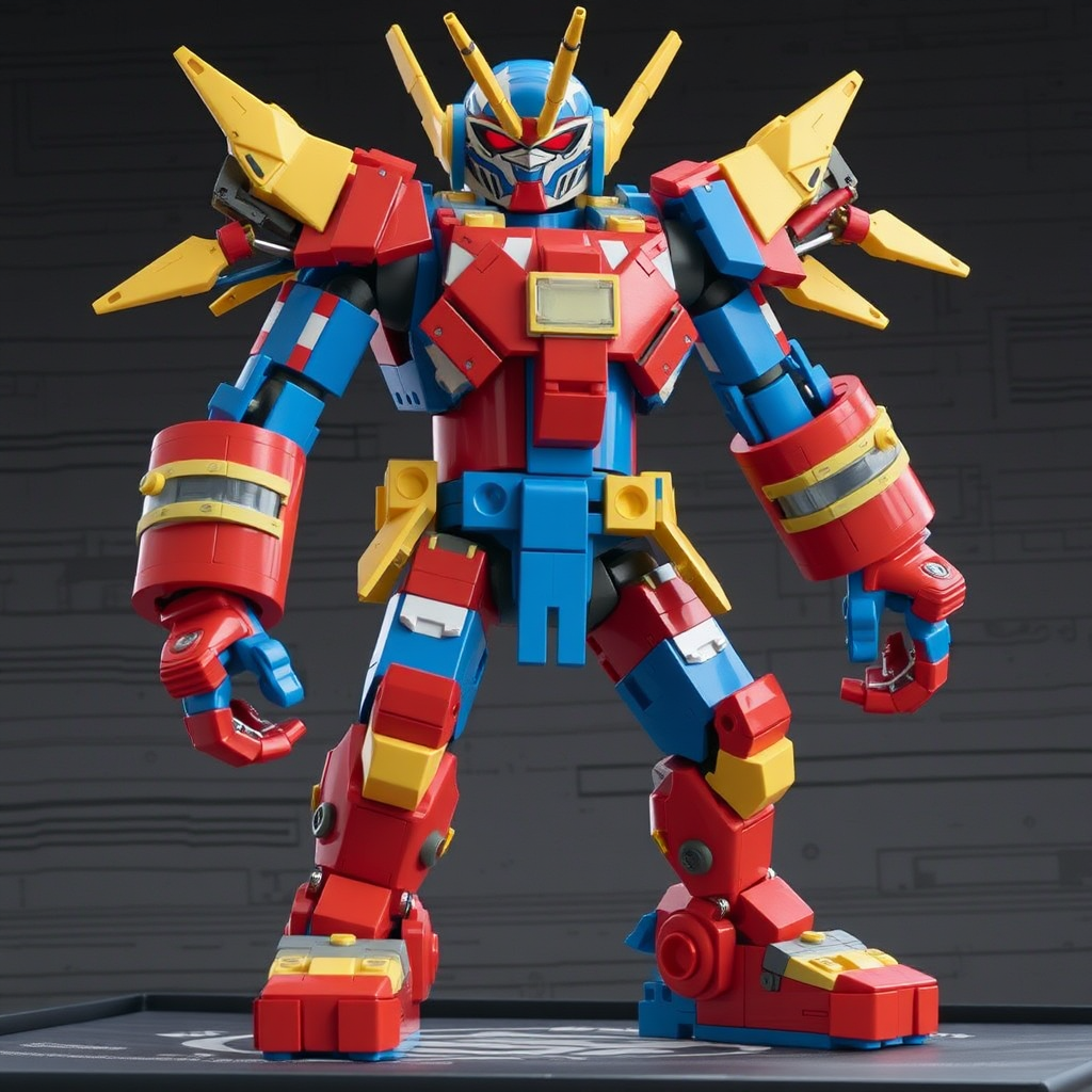 wrestler in blue red suit lego robot hatsune miku fighting by Free AI Image Generator & Maker - No login required✨ | AIGAZOU