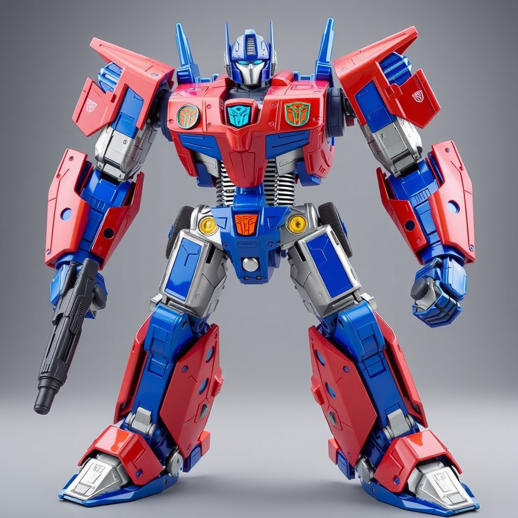 red blue toy robot resembling optimus prime by Free AI Image Generator & Maker - No login required✨ | AIGAZOU